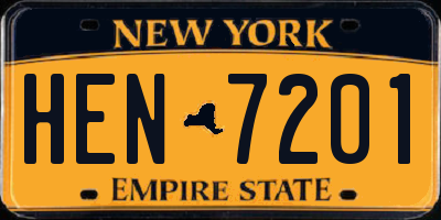 NY license plate HEN7201