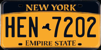 NY license plate HEN7202