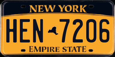 NY license plate HEN7206