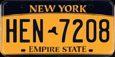 NY license plate HEN7208