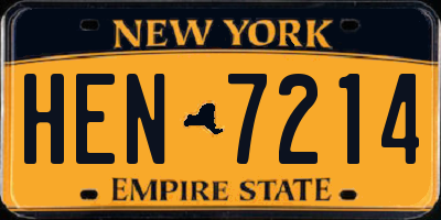 NY license plate HEN7214