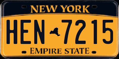 NY license plate HEN7215