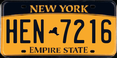 NY license plate HEN7216