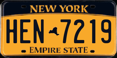 NY license plate HEN7219