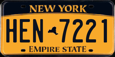 NY license plate HEN7221
