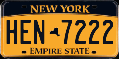 NY license plate HEN7222