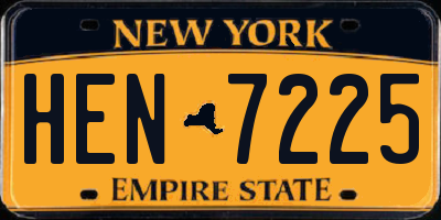 NY license plate HEN7225