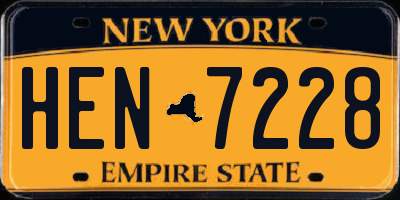 NY license plate HEN7228