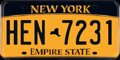 NY license plate HEN7231