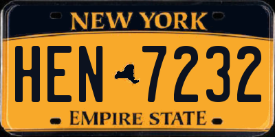 NY license plate HEN7232