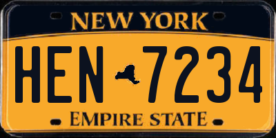 NY license plate HEN7234