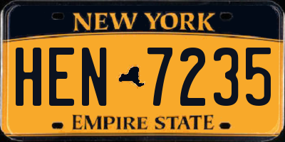 NY license plate HEN7235