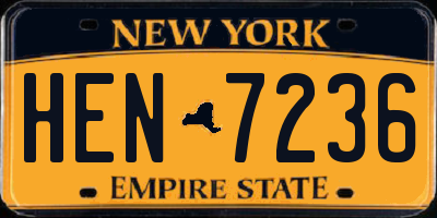 NY license plate HEN7236