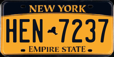 NY license plate HEN7237