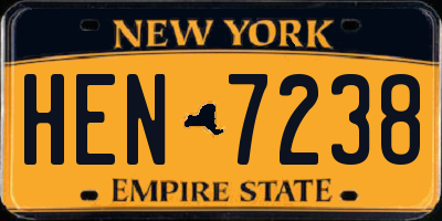 NY license plate HEN7238