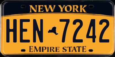 NY license plate HEN7242