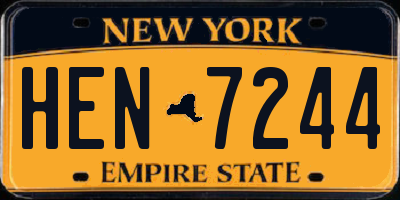 NY license plate HEN7244