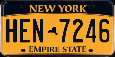 NY license plate HEN7246