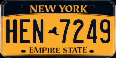 NY license plate HEN7249