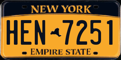 NY license plate HEN7251