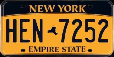 NY license plate HEN7252
