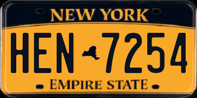 NY license plate HEN7254
