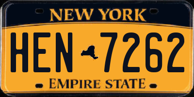 NY license plate HEN7262