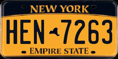 NY license plate HEN7263