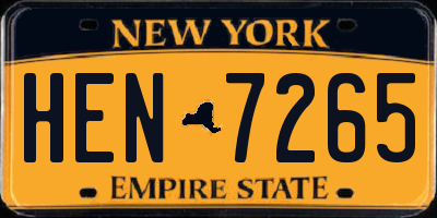 NY license plate HEN7265