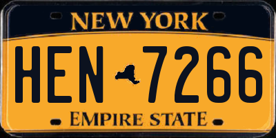 NY license plate HEN7266