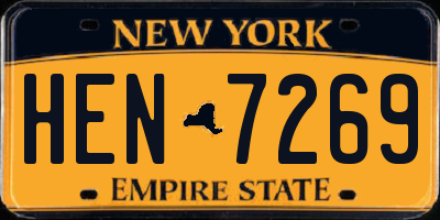NY license plate HEN7269