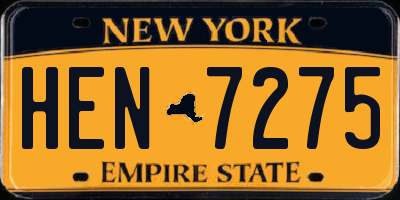 NY license plate HEN7275