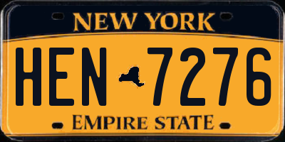 NY license plate HEN7276