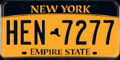 NY license plate HEN7277