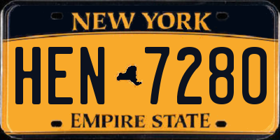 NY license plate HEN7280