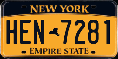 NY license plate HEN7281
