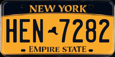 NY license plate HEN7282