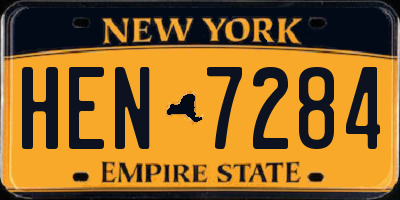 NY license plate HEN7284