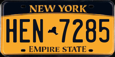 NY license plate HEN7285