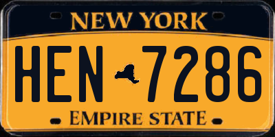 NY license plate HEN7286