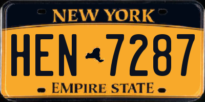 NY license plate HEN7287