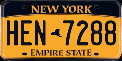 NY license plate HEN7288