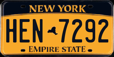 NY license plate HEN7292