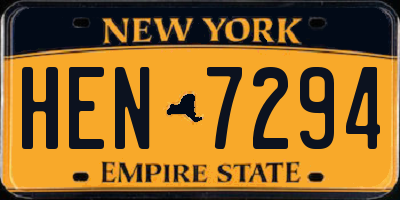 NY license plate HEN7294