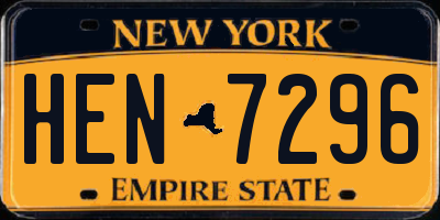 NY license plate HEN7296