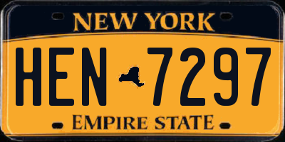 NY license plate HEN7297