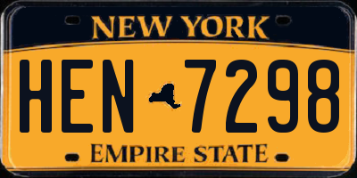 NY license plate HEN7298