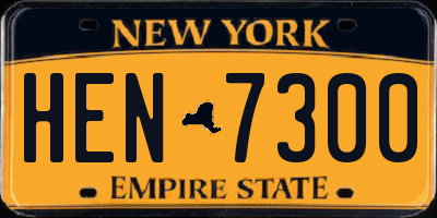 NY license plate HEN7300