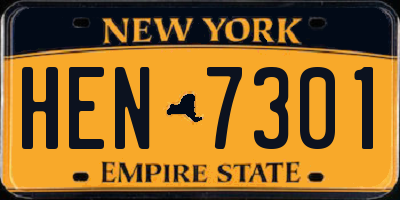 NY license plate HEN7301