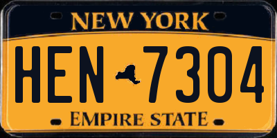 NY license plate HEN7304
